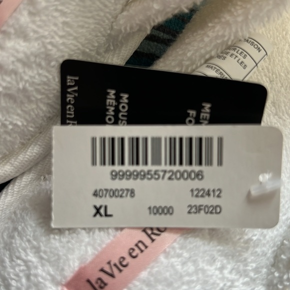 La Vie en Rose NEW Terry Spa Slides Memory Foam Size XL  Excellent Condition NWT - Picture 7 of 7